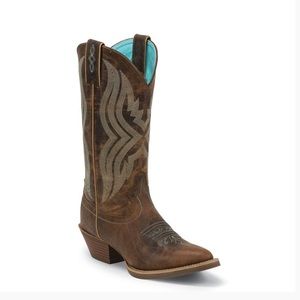 Turquoise Stitching Justin Boots